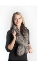 Silver fox fur scarf 